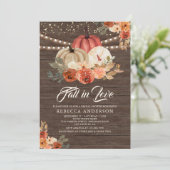 Herfst in Love Terracotta Pumpkin Wood Vrijgezelle Kaart (Staand voorkant)