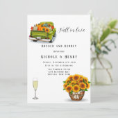 Herfst in Love  Truck Pumpki Bubble & Bubble Kaart (Staand voorkant)