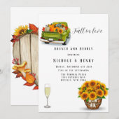 Herfst in Love  Truck Pumpki Bubble & Bubble Kaart (Voorkant / Achterkant)