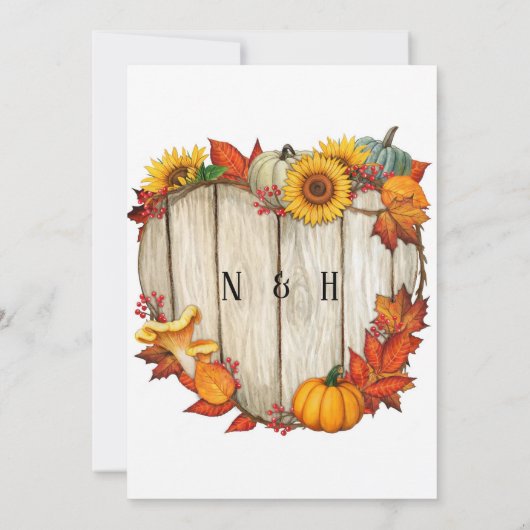 Herfst in Love Truck Pumpkin Weduwen Shower Kaart (Achterkant)