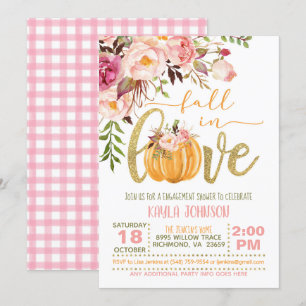 Herfst in Love Verloving Shower Uitnodiging
