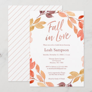 Herfst in Love waterverf verlaat vrijgezellenfeest Kaart