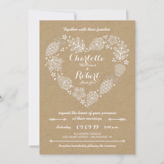 Herfst in Love Wedding Invitation Kaart (Voorkant)
