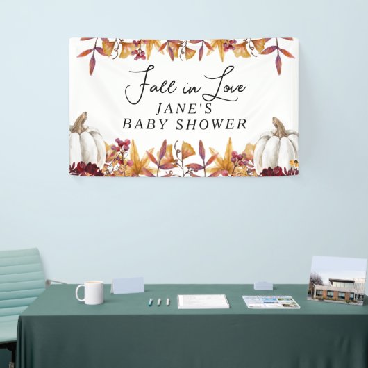 Herfst in Love White Pumpkin Welcome Sign Spandoek (Beurs)
