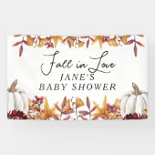 Herfst in Love White Pumpkin Welcome Sign Spandoek (Horizontaal)
