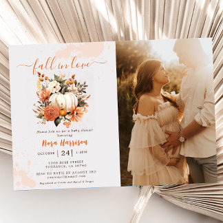Herfst In Love Wildflower Pattern Baby shower Foto Kaart