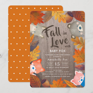 Herfst in Love Woodland Animals Baby shower Kaart