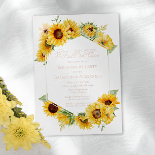 Herfst In Love Zonnebloem Herfst Engagement Party Folie Uitnodiging