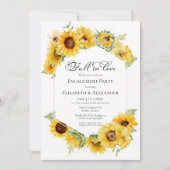 Herfst In Love Zonnebloem Herfst Engagement Party Kaart (Voorkant)