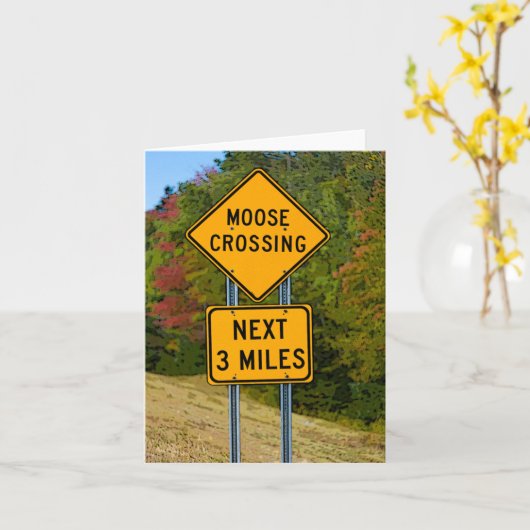 Herfst in New Hampshire Moose Crossing verkeersbor Kaart (Gele Bloem)