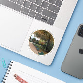 Herfst in Parijs - v2 Sticker (Laptop met iPhone)