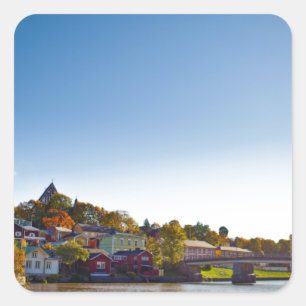 Herfst in Porvoo Vierkante Sticker