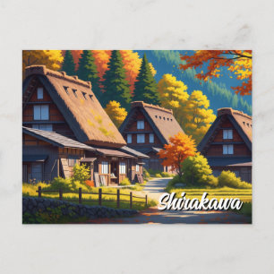 Herfst in Shirakawa Gifu Japan Briefkaart