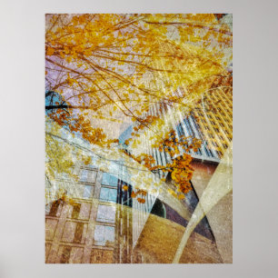 Herfst in Stedelijk Abstract Poster