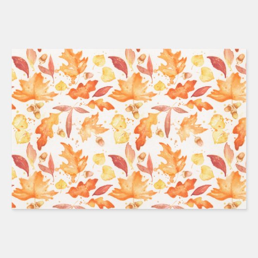 Herfst in Waterverf inpakvellen Inpakpapier Vel (Voorkant)
