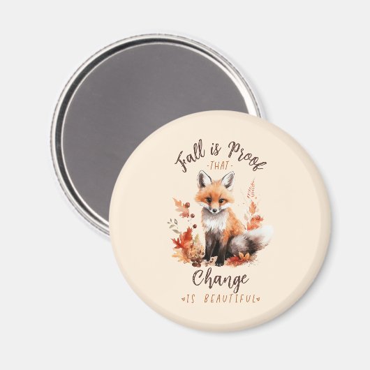 Herfst is een bewijs dat verandering mooi is magneet (Voorkant / Achterkant)