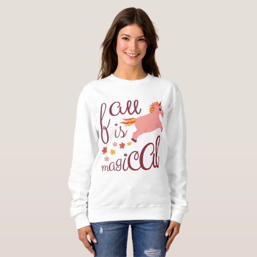 Herfst is een Magical Peach Unicorn Sweatshirt (Voorkant volledig)