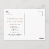 Herfst is eenvoudig begrafenis dank u naam en datu briefkaart (Achterkant)