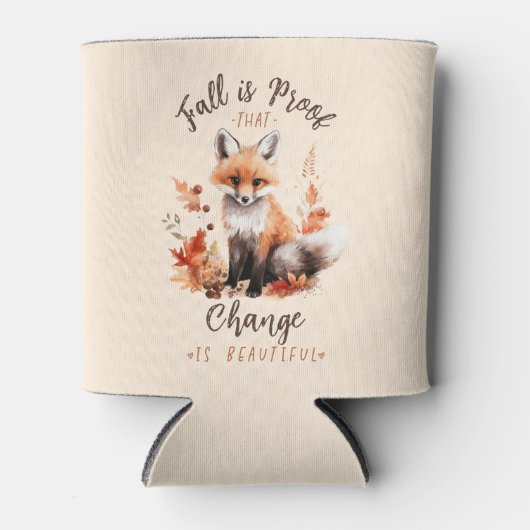 Herfst is het bewijs dat verandering mooi is - Fox Blikjeskoeler (Voorkant)