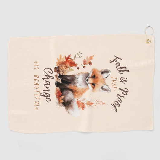 Herfst is het bewijs dat verandering mooi is - Fox Golfhanddoek (Horizontaal)