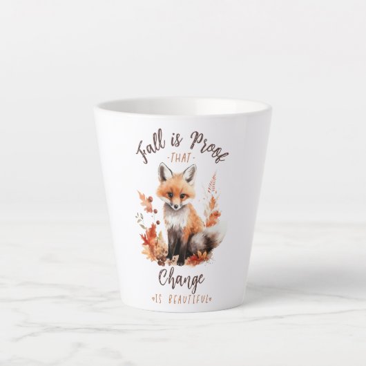 Herfst is het bewijs dat verandering mooi is - Fox Latte Mok (Voorkant)