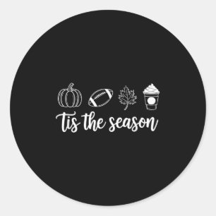 Herfst Is Het Seizoen Blad Voetbal Herfst Pompoen Ronde Sticker