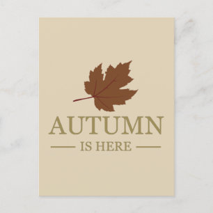 Herfst is hier waterverf verlaat herfst oktober briefkaart