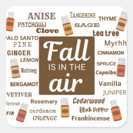 Herfst is in de lucht etherische olie herfst vierkante sticker