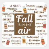 Herfst is in de lucht etherische olie herfst vierkante sticker (Voorkant)