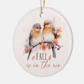 Herfst is in de lucht - Schattigee vogels en herfs Keramisch Ornament (Links)