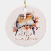 Herfst is in de lucht - Schattigee vogels en herfs Keramisch Ornament (Achterkant)