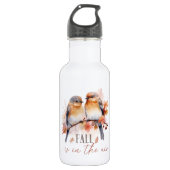 Herfst is in de lucht - Schattigee vogels en herfs Waterfles (Voorkant)