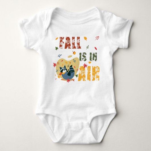 Herfst is in lucht met swingende wasbeer romper (Voorkant)