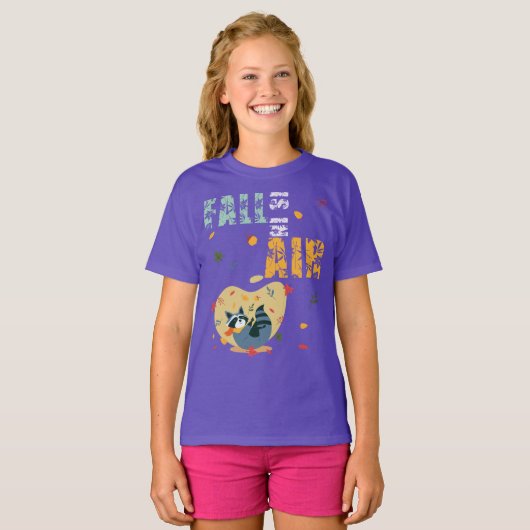 Herfst is in lucht met swingende wasbeer t-shirt (Voorkant volledig)