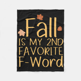 Herfst is mijn 2e favoriete F-woord Funny Thanksgi Fleece Deken