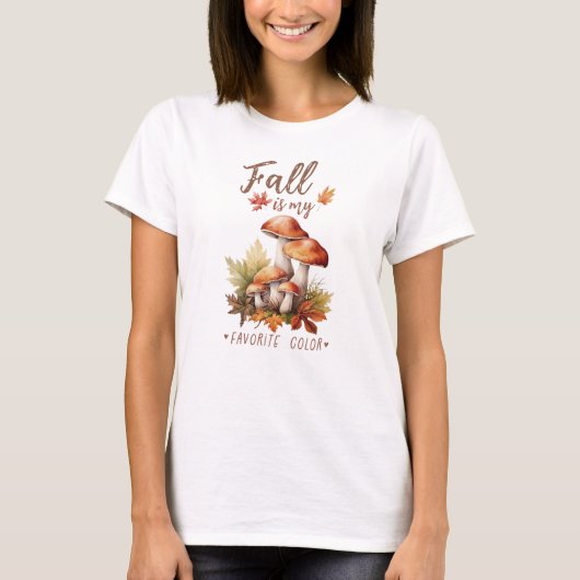 Herfst is mijn favoriete kleur - champignons en bl t-shirt (Voorkant)