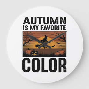Herfst Is Mijn Favoriete Kleur Halloween Heks Ontw Grote Klok