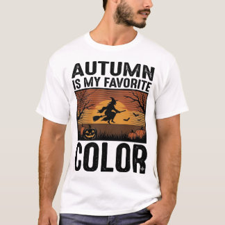Herfst is mijn favoriete kleur Halloween Heks Ontw T-shirt