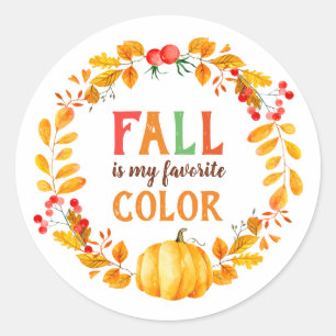 Herfst is mijn favoriete kleur Herfstbladeren Pomp Ronde Sticker