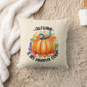 Herfst is mijn favoriete kleur - pompoen en blader kussen