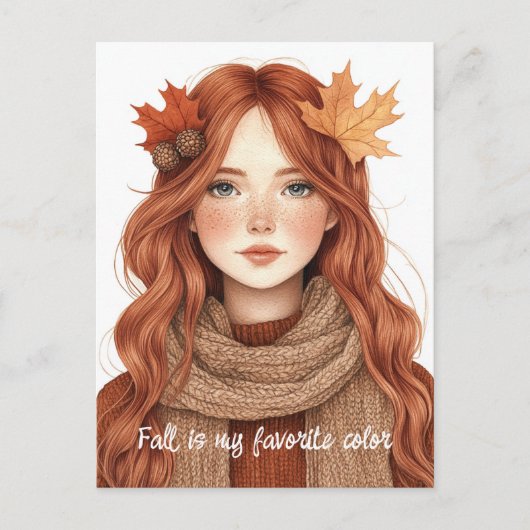 Herfst is mijn lievelingskleur briefkaart (Voorkant)