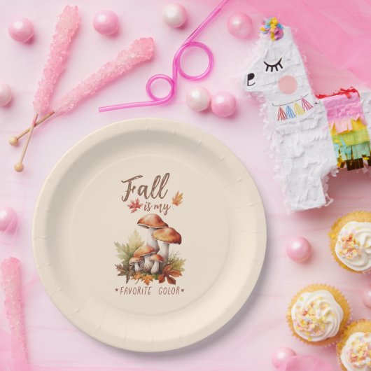 Herfst is mijn lievelingskleur - Mushroom Papieren Bordje (Feest)