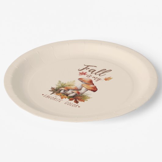 Herfst is mijn lievelingskleur - Mushroom Papieren Bordje (Gekanteld)