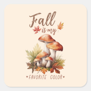 Herfst is mijn lievelingskleur - Mushroom Vierkante Sticker