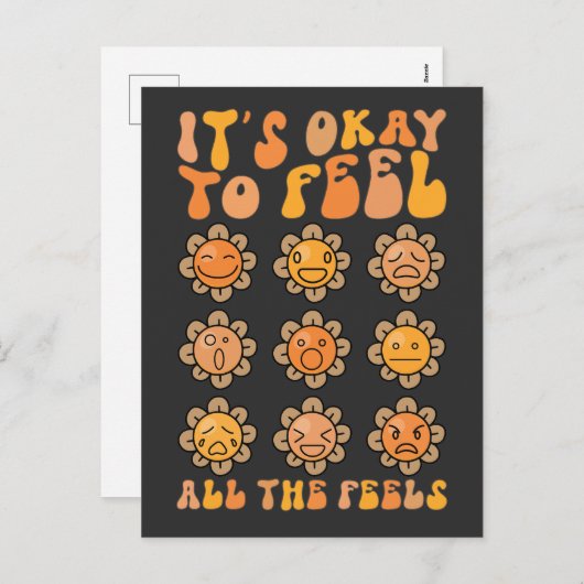 Herfst is oké om alle gevoelens van geestelijke ge feestdagenkaart (Voorkant / Achterkant)