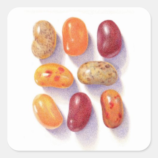 HERFST JELLY BEANS Small Square Stickers (Voorkant)