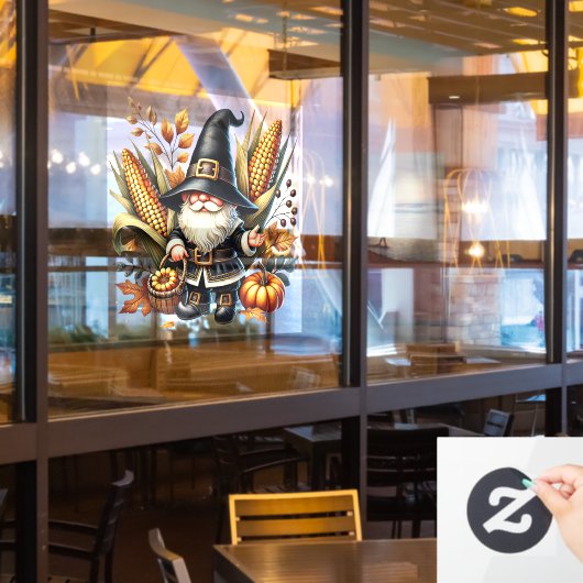 Herfst Kabouter Ruitsticker Raamsticker (Restaurant Raam)
