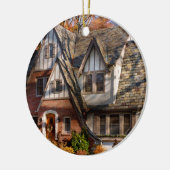 Herfst - Kabouter thuis Keramisch Ornament (Links)