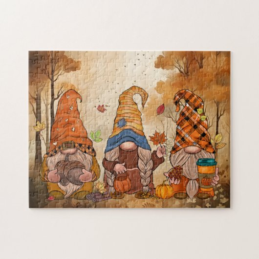 Herfst kabouters puzzel legpuzzel (Horizontaal)
