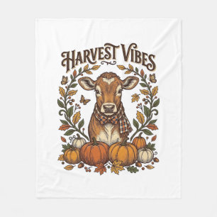 Herfst Kalf Shirt Vintage Gravure Oogst Pompoen Fleece Deken